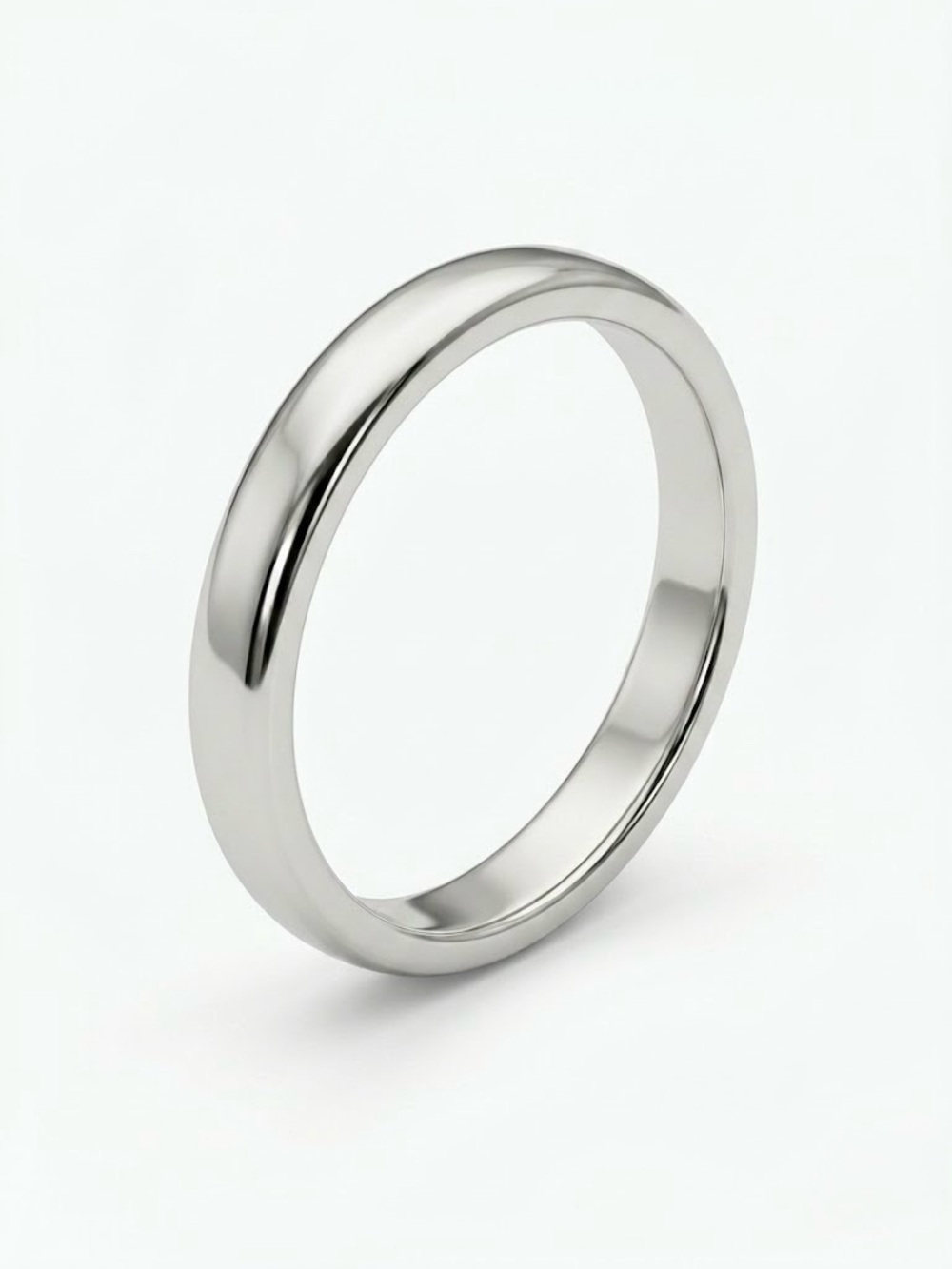 Solid 14k White Gold Plain Wedding Band Ring Size 6
